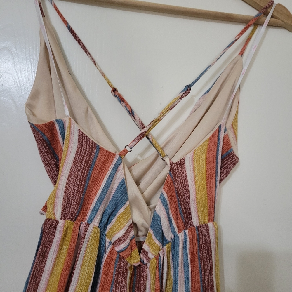 Again Jumpsuit Spaghetti Straps Multicolored Striped - Picture 5 of 6